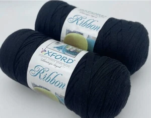 Oxford 100% Cotton Ribbon Tape Yarn - Crochet Bags Baskets -2x250g Rolls - Navy - Picture 1 of 7