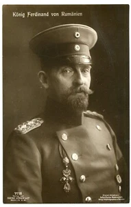 Rumänien 1910er WWI König Ferdinand, Militäruniform, seltene alte original ph-Postkarte - Bild 1 von 2