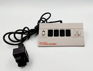 NES Four Score Controller Adapter NES-034 OEM Nintendo Tested VGC Clean Gray - Picture 1 of 3