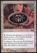 Rune of Protection: Black x4 Urza's Saga MtG NM