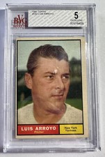 1961 Topps Luis Arroyo #142 *Yankees* BVG 5 Grade