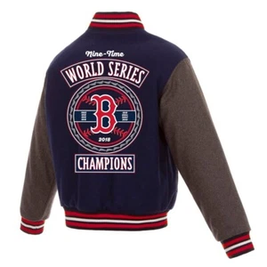 Nueva Chaqueta Reversible de Lana Campeonato de los Medias Rojas de Boston Campeonato de la Serie Mundial - Imagen 1 de 4