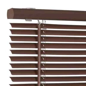 Cordless 1-Inch Room Darkening WINDOW MINI BLINDS Mahogany Brown, Multiple Sizes - Picture 1 of 13
