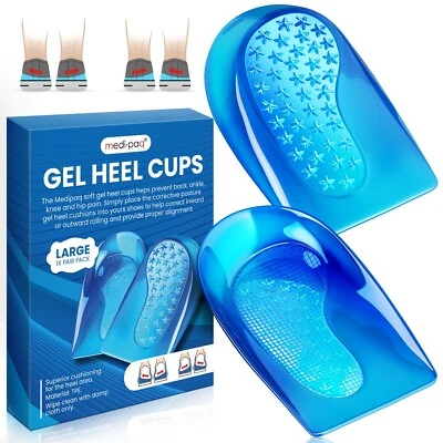 Gel Heel Inserts Shoe Pads Insoles Support Plantar Fasciitis Foot Pain Relief UK - Image 1 of 4