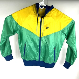 Nike Jacke Herren Medium Gelb Grün Blau Windrunner Kapuze Track Vintage 2000er - Bild 1 von 13