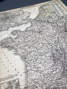 Lang alemán 1873. Mapa antiguo histórico de Francia París Bruselas Holanda años 1800 - Imagen 1 de 21