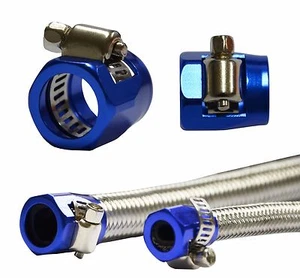 To Fit 10mm 3/8" OD Fuel Oil Water Line Hose End Finishers Clip Clamp - Blue x2 - Picture 1 of 3