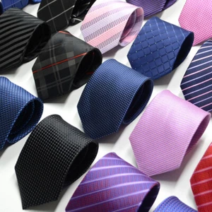 Men's Ties Solid Color Striped 8cm Jacquard Necktie Cravat Formal Wedding Party - Picture 1 of 53