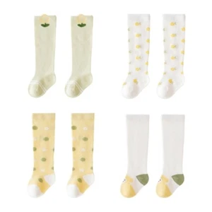 Baby Socks 0-3Y Child Knee-High Socks Breathable Cotton Leggings Girl Net Socks - Picture 1 of 12