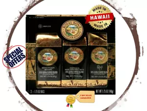 Kona Coffee Co 10% KONA BLEND COFFEE SINGLE POT GIFT PACK 3 FLAVORS-Best Seller - Picture 1 of 1