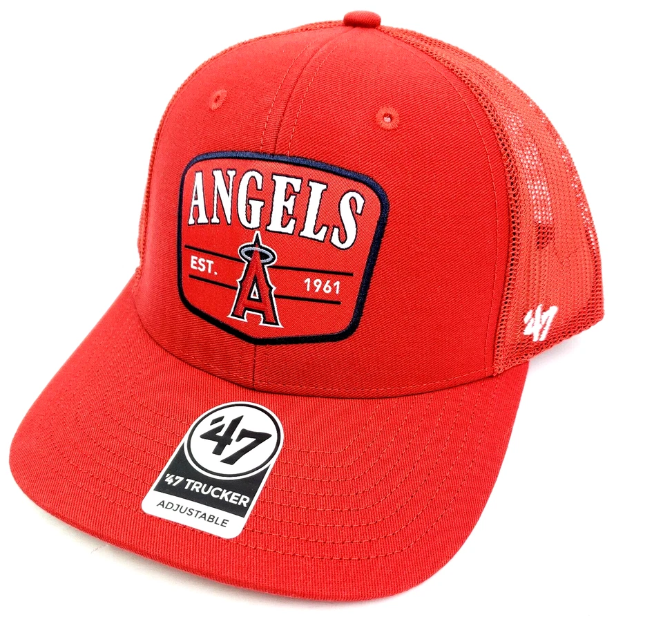'47 Los Angeles Angels Squad 47 Adjustable Snap Trucker Hat in Red