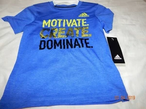 NWT Adidas Boys size 4 Blue Athletic Heat Guard Shirt New - Picture 1 of 3