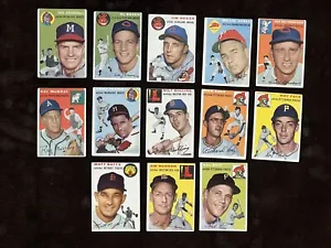 1954 Topps Baseball Card Lot (13) PR-VG Nice Set (few creases) Vintage MLB ⚾️ - Picture 1 of 11