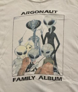 VTG 90s Argonaut Family Album Roswell Hybrid Girl Alien Visitation T Shirt SZ L - Picture 1 of 10