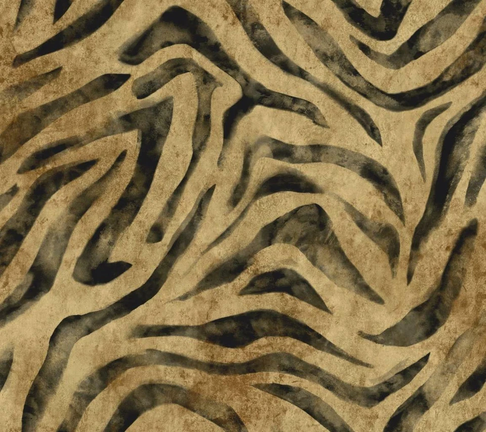 Papel de parede designer Serengeti preto e bronzeado zebra abstrata, parafuso de 60 pés quadrados - Imagem 1 de 1