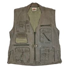 VTG Indiana Jones Adventure Wear Distressed Faded Brown Safari Field Vest Size L