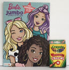 New Barbie Jumbo Coloring & Activity Book with Bonus Bookmarks On Back + Crayons