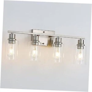 4-Lights Brushed Nickel Bathroom Vanity Light Fixtures,Brushed Nickel(4 light) - Picture 1 of 7