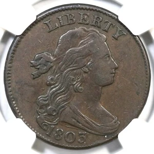 1803 S-246 NGC VF 25 Sm Date Sm Frac Draped Bust Large Cent Coin 1c - Picture 1 of 3