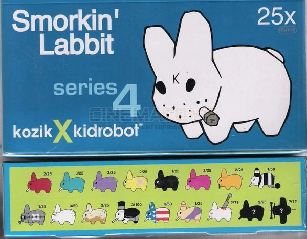Frank Kozik for Kidrobot Smorkin Labbit Series 4 Complete Set of 25 SEALED RARE - Immagine 1 di 1