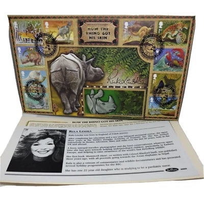 RULA LENSKA Signed 2002 First Day Cover How Rink Got His Skin Benham Stamp FDC - Image 1 of 4