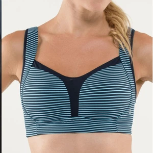 Lululemon Ta Ta Ta Tamer II Hyper Stripe Blue Moon para mujer 32DD - Imagen 1 de 5