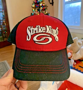 Strike King Angeln Trucker Baseball Cap Mütze rot und schwarz verstellbarer Riemen - Bild 1 von 12