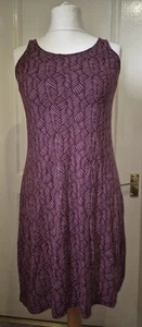 GUDRUN SJODEN Sleeveless Lightweight Jersey Burgandy Patterned Dress Size S - Picture 1 of 5