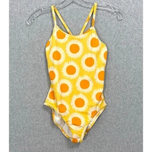 Hanna Andersson One Piece Swimsuit Girls 12 150 Cross Back Sunshine Beach Pool - Picture 1 of 20