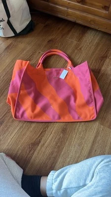 Bolso de lona de algodón rosa naranja Milly Cabana nuevo con etiquetas Foto 1 de 4