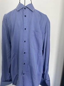 Kenzo Men's Long Sleeve Shirt, Size 16” Blue For use with Cuff Links - Picture 1 of 4