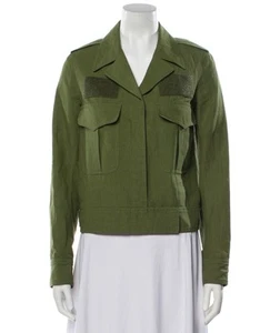 Smythe Les Vestes Leinenmischung grün Militär Cargo Tasche Utility Jacke EUC 6 - Bild 1 von 12
