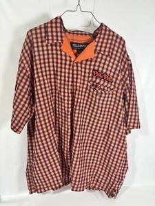 Pelle Pelle Hemd Herren XL Marc Buchanan orange blau kariert Nieten bestickt - Bild 1 von 6