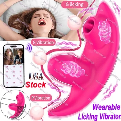 Vibrador de mariposa panty portátil masajeador para lamer clítoris juguete sexual para mujeres control remoto Foto 1 de 4