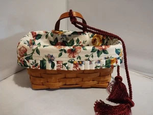 Longaberger Hängekorb 1997 mit floralem Stoffeinsatz   - Bild 1 von 23