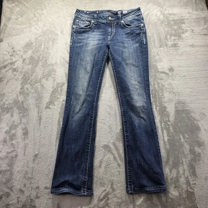 Jeans Miss Me donna 30 bootcut JP5363B ricamato tasche posteriori denim elasticizzato - Foto 1 di 11