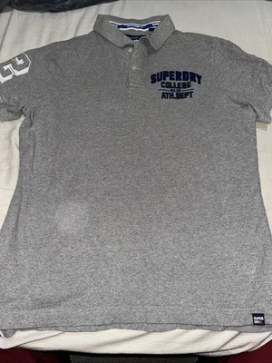 Superdry Men's Polo Shirt 3xl (Xxxl) Grey Short Sleeve Embroidered Logo - Image 1 of 4