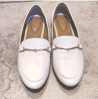 Mocasines planos NEOB Rachel Zoe para mujer marfil blanco hacha talla 8,5 M Foto 1 de 4