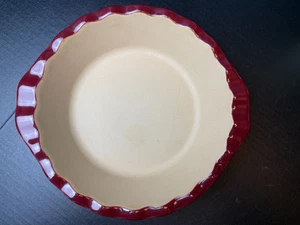 Pampered Chef Family Heritage Steinzeug Tiefe Schale Kuchenplatte Preiselbeere 9" - Bild 1 von 8
