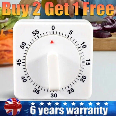 Long Ring Bell Alarm Loud 60-Minute Kitchen Cooking Wind Up Timer Mechanical NEW - Image 1 of 4