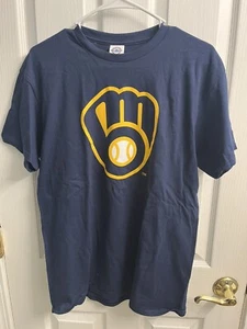 Milwaukee Brewers blaues großes Logo T-Shirt Größe Small - Bild 1 von 3