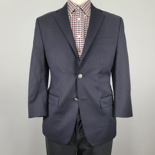 Blazer cappotto sportivo uomo Michael Kors due bottoni profondo blu navy twill lana poli 38S