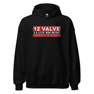 12 Valve Turbo Diesel Truck Hoodie, 1st Gen or Second Gen Apparel - Picture 1 of 10