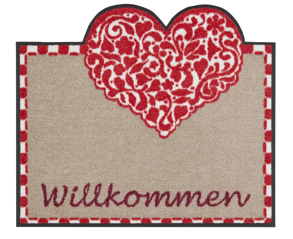 Fußmatte Salonlöwe Willkommen Herz Shape Landhaus 65x75 cm SLD0117-065x075 - Bild 1 von 1
