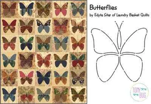 Butterflies Applique Quilt Pattern & Stencil ~ Edyta Sitar Laundry Basket Quilts - Picture 1 of 6