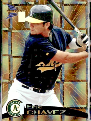 1999 PACIFIC PRISM HOLOGRAPHIC GOLD ROOKIE BLANK SERIAL #103 ERIC CHAVEZ A'S /5 - Image 1 of 2