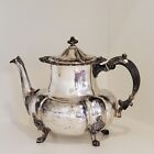 WILCOX SILVERPLATE FOOTED TEAPOT QUADRUPLE PLATE MERIDEN CONN #5066 HINGED LID