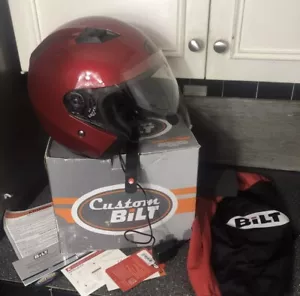 Bilt Techno Metropolis Bluetooth Motorcycle Helmet DOT Certified Size S Wine - Foto 1 di 8