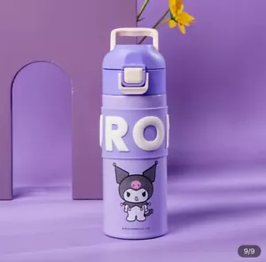Kuromi Kawaii Sanrio Thermos Water Bottle Tea Coffee Hot Cold 19oz - Picture 1 of 12