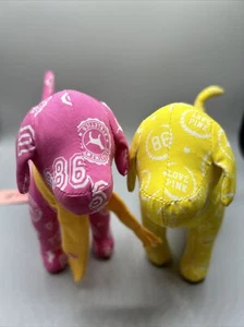Love Pink Victoria's Secret Yellow & Pink 86 Puppies Plush Stuffed Animal w Tags - Picture 1 of 6